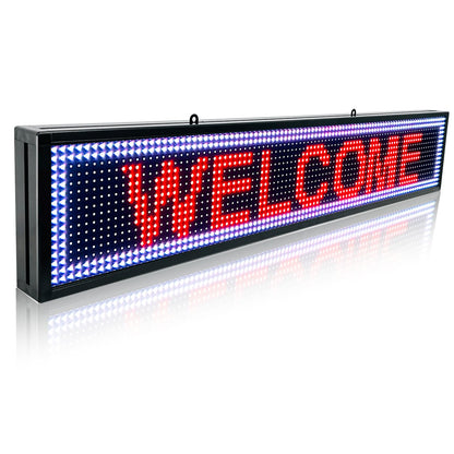 P10 Programmable Scrolling Led Sign Outdoor Signs For Businesse Custom Message Board Digita Display Advertising Screen Bar Word Light Wifi Control High Brightness Neon Sign 39"X8"