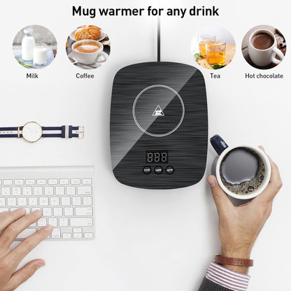 Mug Warmer, Electric Coffee Warmer for Desk, 3 Temperature Settings, Hot Plate for Cocoa, Tea, Milk, Auto Shut Off