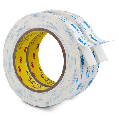 3M Double Sided Foam Tape 1'' x 16.5Ft 2 Pack, Heavy Duty PE Foam Tape Strips for Crafts Picture Hanging Poster Alarm Sensor Arts DIY Home Deco