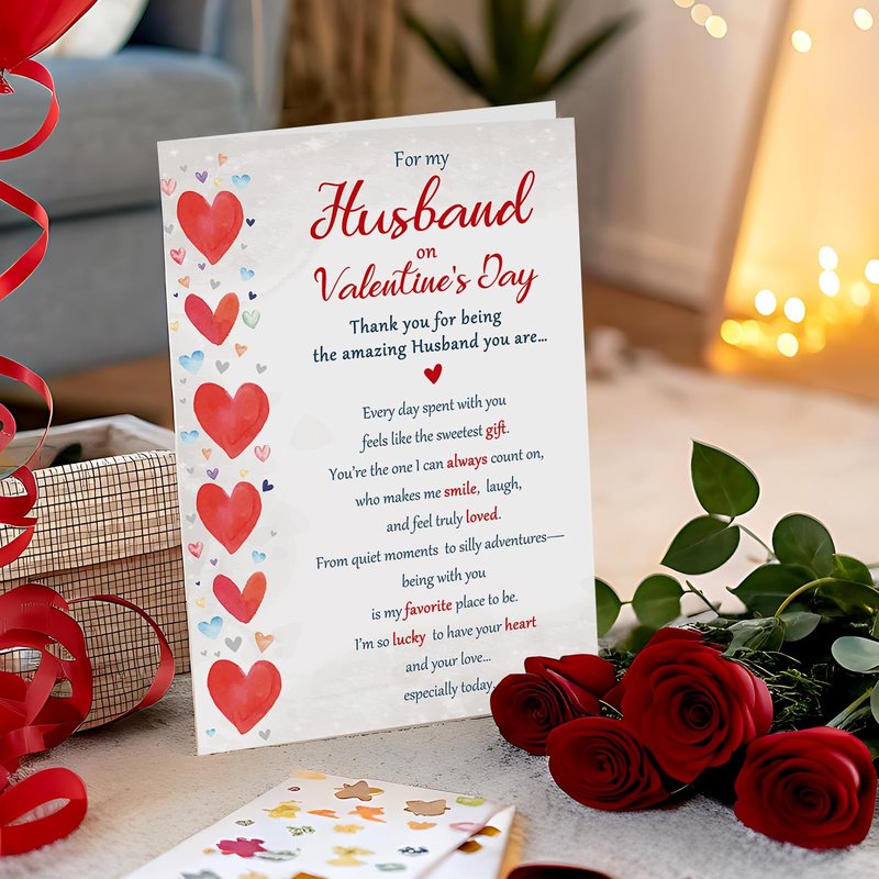 Beixian Valentines Day Cards Gifts for Husband from Wife, Funny Husband Valentines Day Card Gift for Him-8x5.3 Inches, Double-Sided