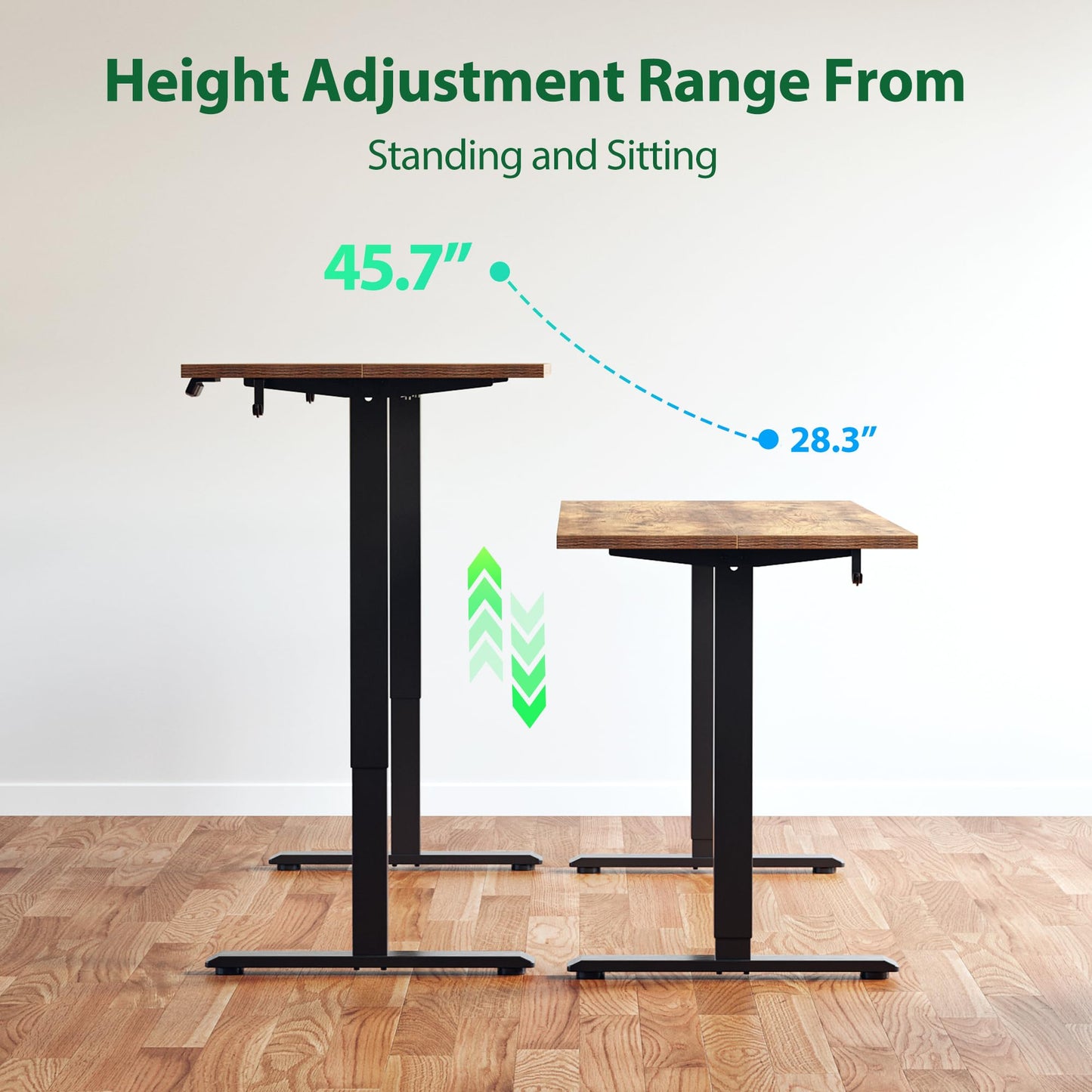 Agilestic Electric Standing Desk, 71 x 31.5 Inches Height Adjustable Desk, Sit Stand up for Work Office Home, Ergonomic Rising Computer Table with Memory Preset, Rustic Brown