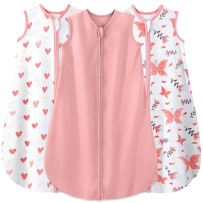 Yoofoss Baby Sleep Sack - 100% Organic Cotton Wearable Blanket | Lightweight 2-Way Zipper, 6-12 Months
