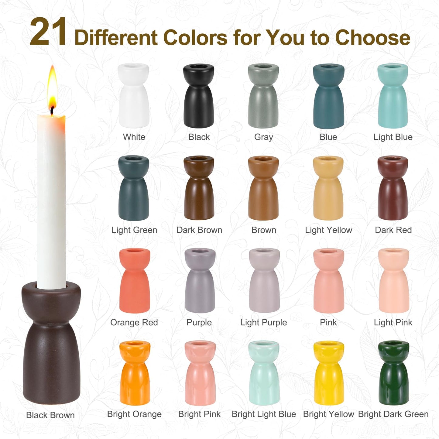 uxcell 2 Pack Candlestick Holder Bright Orange Ceramic Taper Candle Holder Candle Stand Holders Modern Style Decoration for Centerpiece Tabletops Anniversary