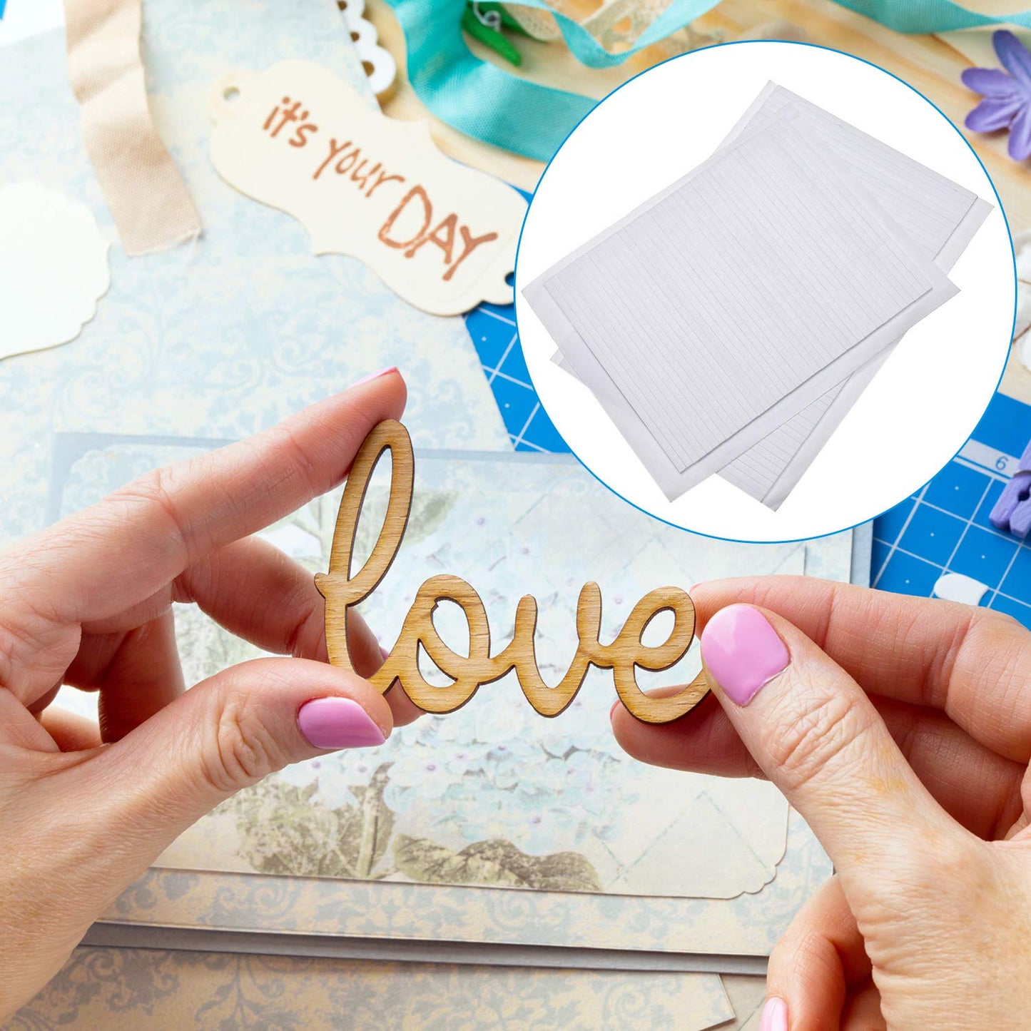Outus 20 Sheets Foam Strips 1000 Pcs Double Sided Adhesive Foam Tape 3D Craft Tape for DIY Handmade Mini Stickers for Art Crafts Scrapbooking Card Making Office Supplies, 5.91 x 0.12 Inches