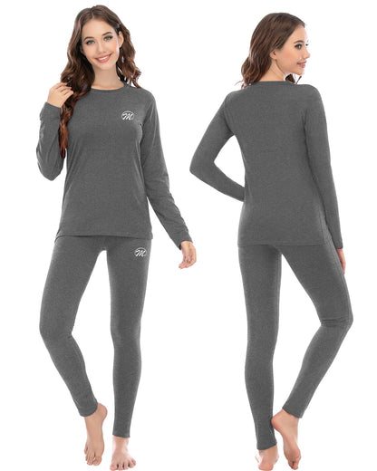 MEETWEE Women’s Thermal Underwear Set, Winter Base Layer for Ladies, Long Sleeve Top & Bottom Quick Dry Long Johns Suit with Fleece Lined for Running Skiing Workout