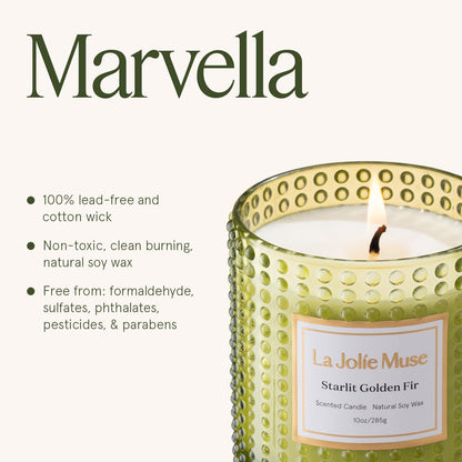 LA JOLIE MUSE Starlit Fir Pine Scented Candle for Home | Balsam & Cedarwood | Christmas Winter Holiday | Non Toxic Natural Soy | Green Jar Candle | Luxury Gifts for Women & Men | 55 Hrs