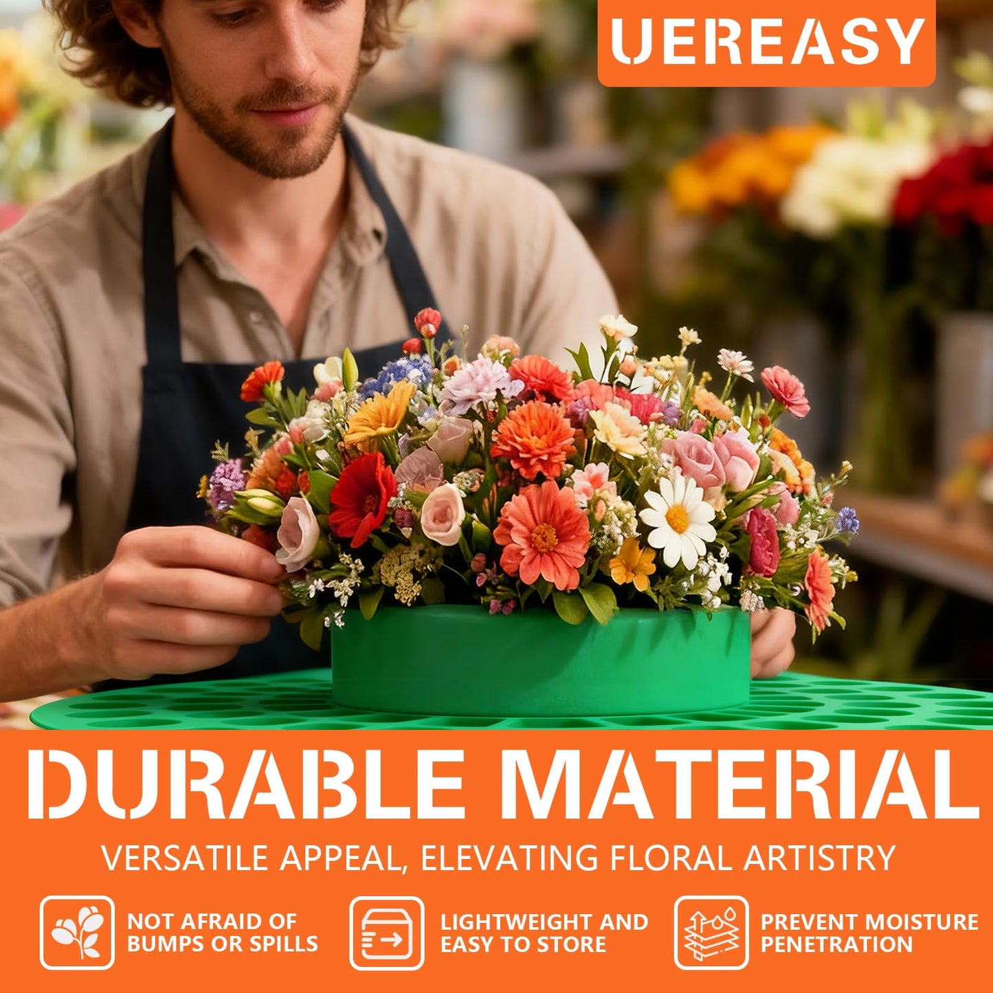 UEREASY Floral Foam Blocks for Fresh Flowers - Flower Foam, 6-Pack Foam for Flower Arrangements, Long-Lasting Water Absorbent Foam, for All Kinds of Flower Decorations(6.5")