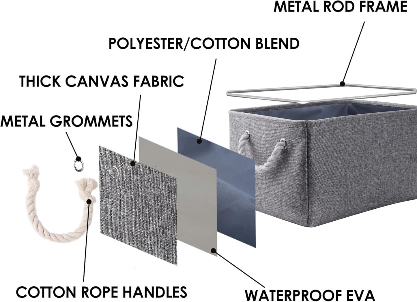 TheWarmHome Large Storage Bins - Fabric Storage Cubes for Organizing Shelves, Closet, Nursery, Laundry