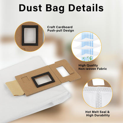 Dust Bag for Roborock S7/S7+ Vacuum Cleaner Auto-Empty Dock, 3L Large Capacity Cleaner Bag 7pack