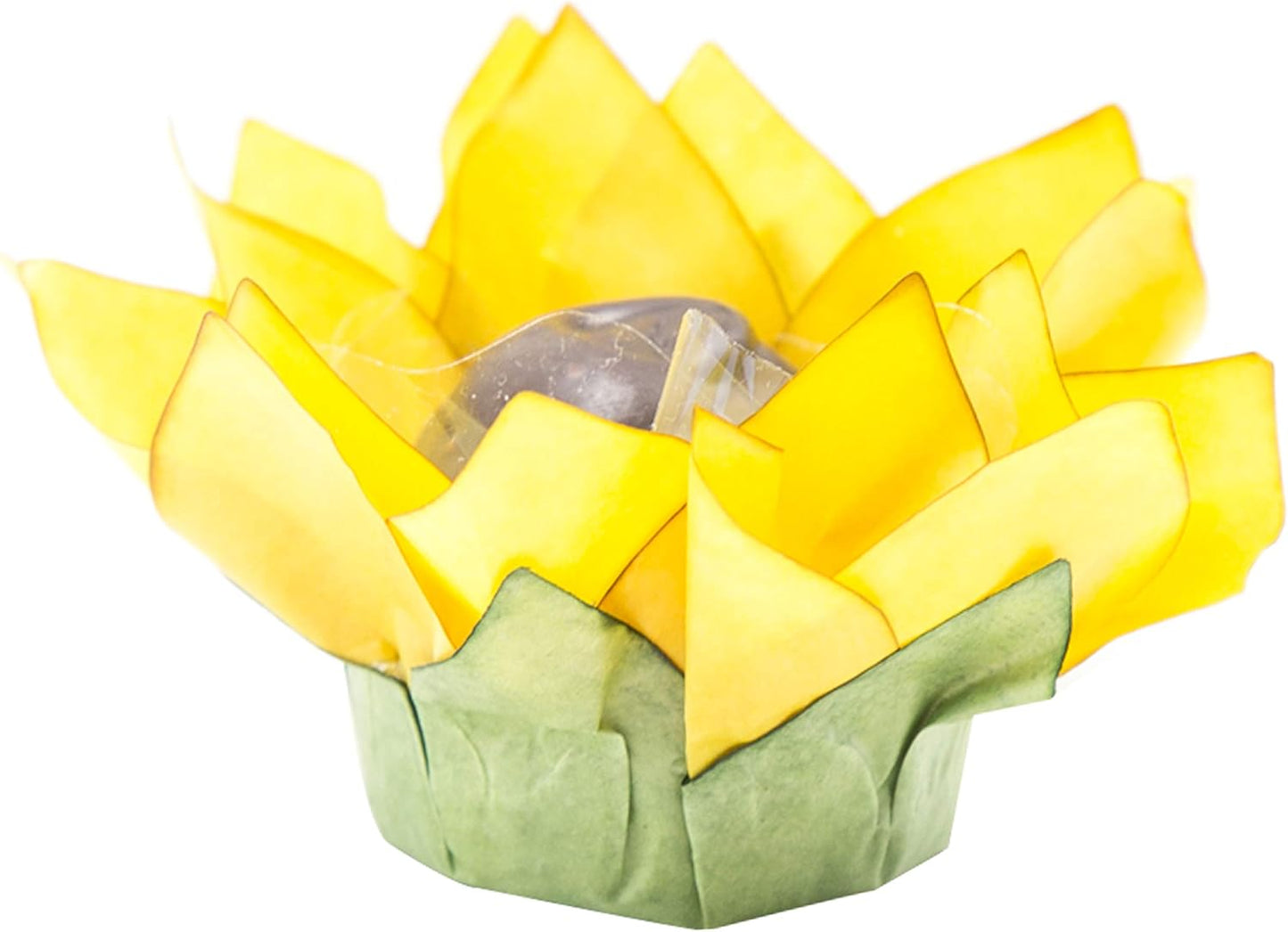 Truffilio Handmade Paper Truffle Cups | Candy Liners for Chocolate | Truffle Wrappers - Pack of 20 (Paper, Sunflower)