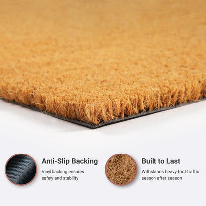 THEODORE MAGNUS Door Mat - Welcome Mat for Front Door with Non-Slip Backing - Durable Coir Doormat - Perfect for Outside Entrance and Entryway Matt - Outdoor/Indoor - Good Vibes Only - 17" x 30"