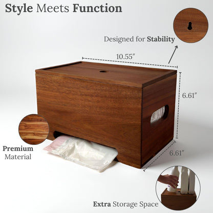 CalmeVie Trash Bag Holder Dispenser – 13-Gallon Storage for Under Sink, Kitchen, and Laundry Room with Wall Mount Option
