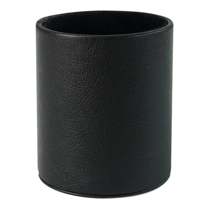 HEISHAYU PU Leather Pencil Pen Holder Cup Stand,Desk Accessories Holder,Makeup Brush Storage Organizer,Desktop Stationery Organizer for Office School Home Supplies (Black)