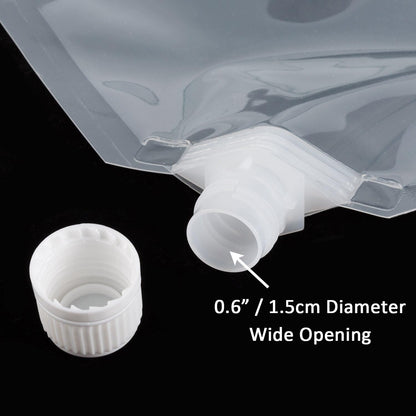3 32oz, 3 16oz, Kichwit Plastic Liquor Pouches Drinking Flasks, Reusable Liquid Spout Bags, BPA Free, Collapsible