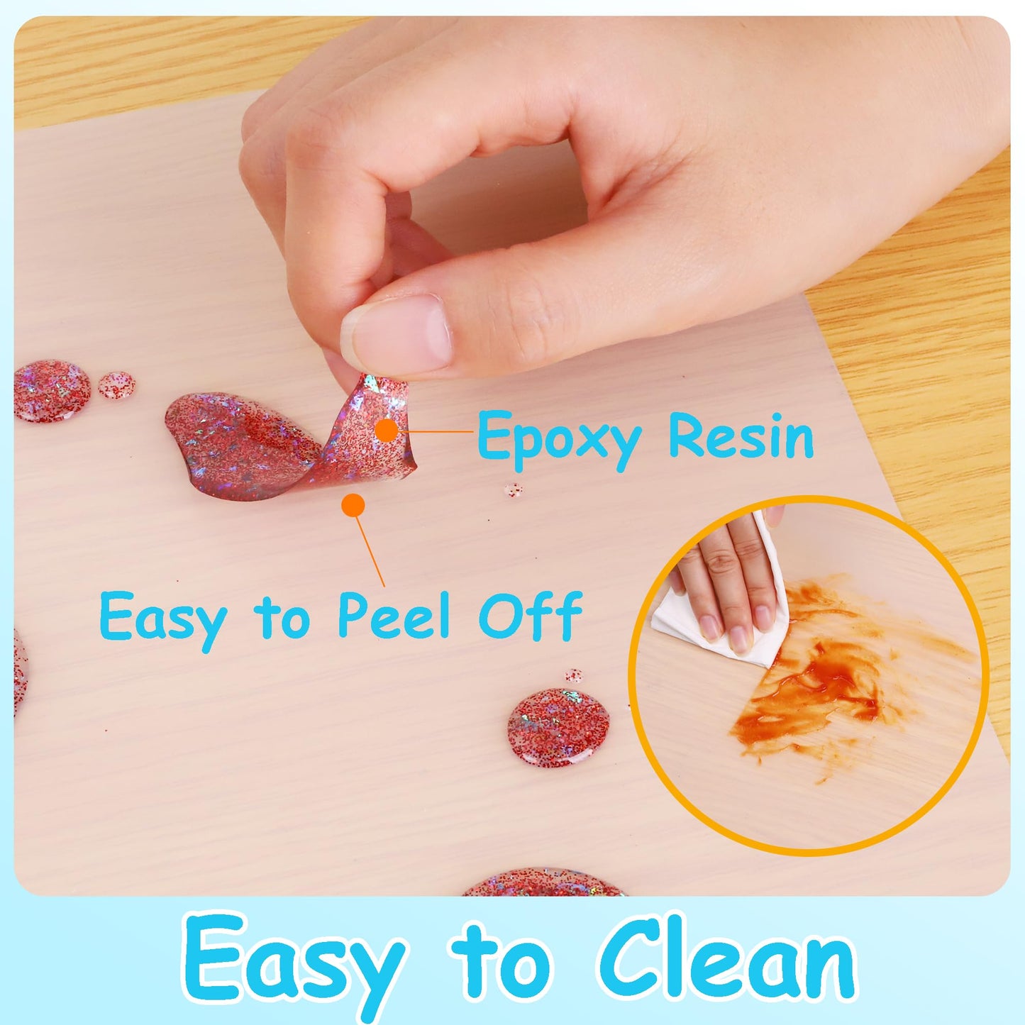 PABUSIOR Large Silicone Mat for Crafts: Heat Resistant Non-Slip 19.7×29.5 In Translucent Silicone Liner for Jewelry, Epoxy Resin, Glitter Slime, Manicure, DIY Sheet, 1/Pack