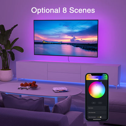 OHMAX Smart LED Strip Lights, 32.8ft RGB Lights Music Sync Color Changing Compatible with Alexa & Google Home, App Remote Control, Smart Home Lighting Decoration, WiFi 2.4Ghz