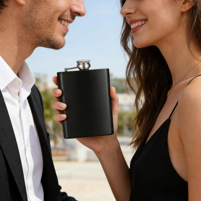 30 Pieces Hip Flasks Set Stainless Steel Liquor Flask with Funnel Metal Leak Proof Flask Pocket Whiskey Flasks for Laser Engraving, Black