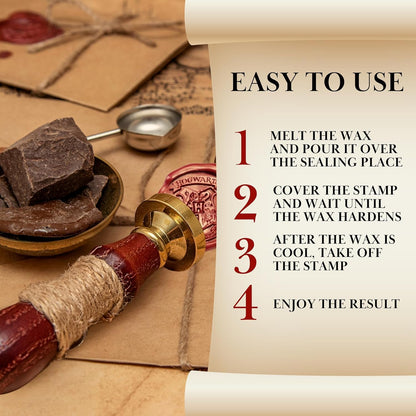 Pack of 6 Wax Seal Stamps – Wooden Hilt and Wax Seal Stamp Harry Potter 6PCS 1PCS Harry Potter Sealing Heads Set Vintage Prints Kit for Envelope Postcard Invitation Letters Gifts