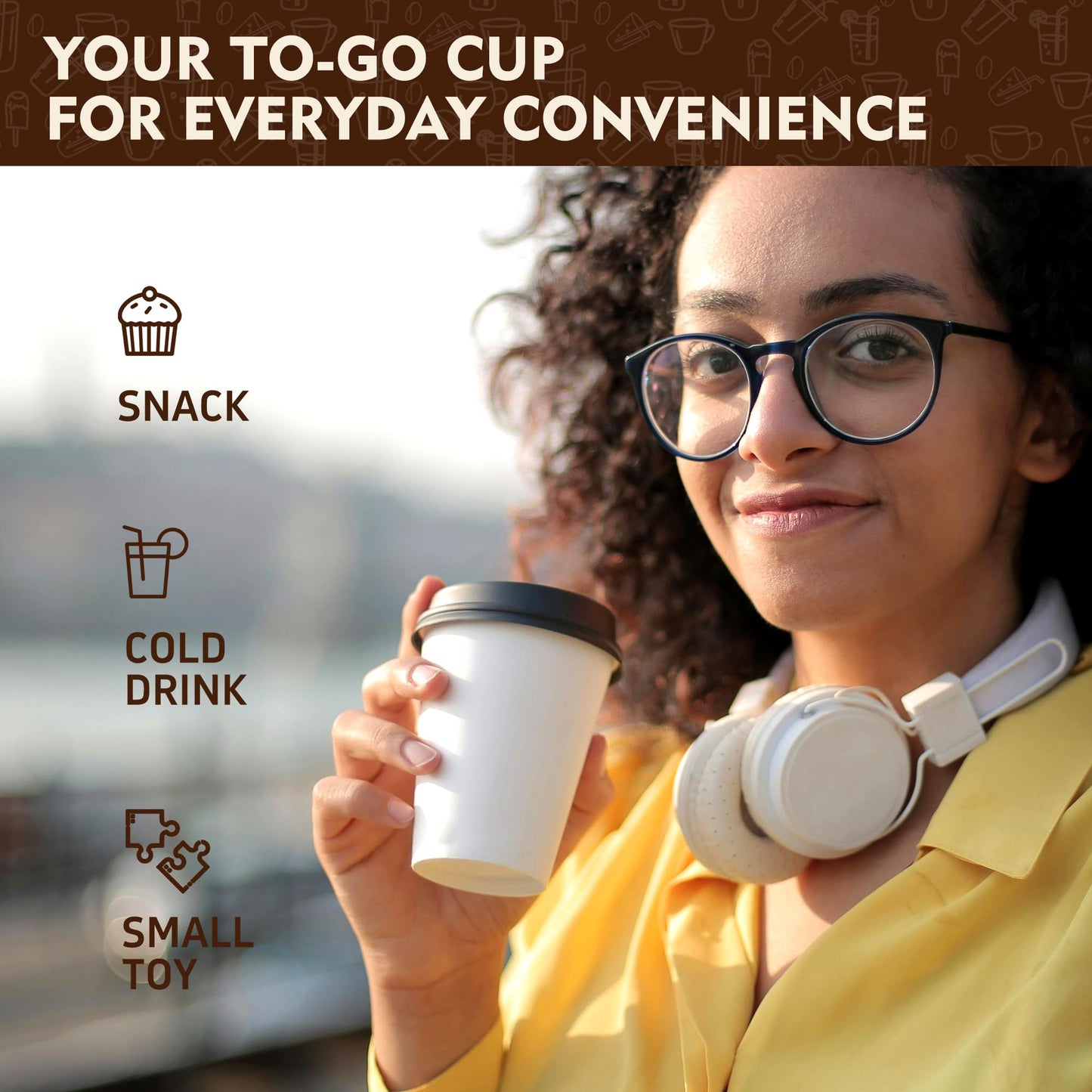 YEEHAW 100 Pack 16 oz Disposable Coffee Cups with Lids, Heat & Leak-proof Paper Cups, to Go Coffee Cups for Hot & Cold Beverage