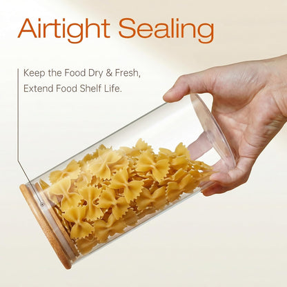180oz x2 93oz x2 [Set 4], HomArtist Large Glass Flour and Sugar Containers & of Glass Food Storage Containers