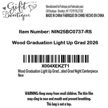 Grad 2026 Light Up Sign LED Marquee Letters Graduation Decor Lighted Wooden Sign for Graduation Party Table Centerpiece Senior Celebration Decorations