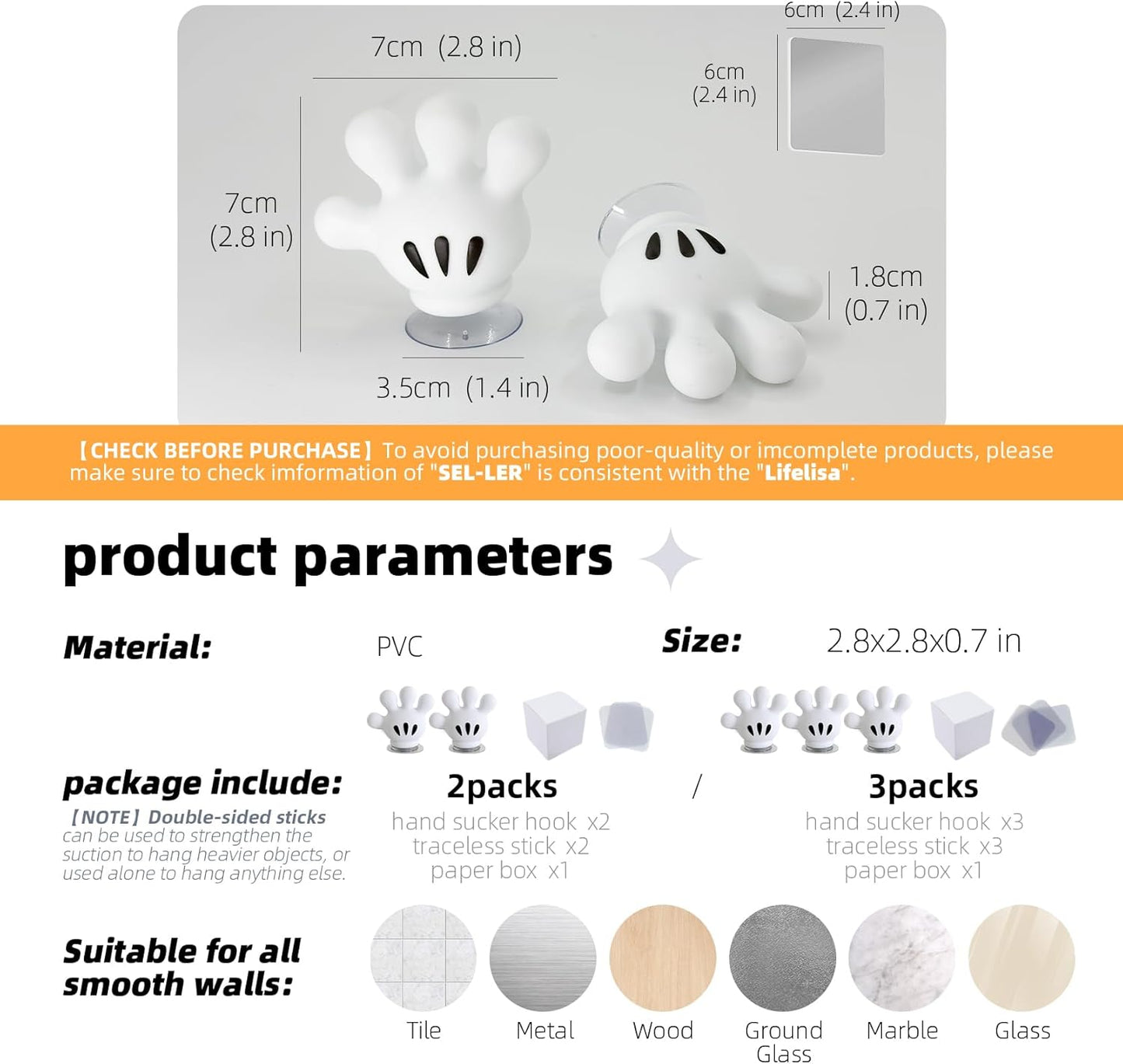 2PCS Cute Hanging Toothbrush Holder, Wall Hanging Utility Suction Hooks with Sticky Pads for Bathroom Decor