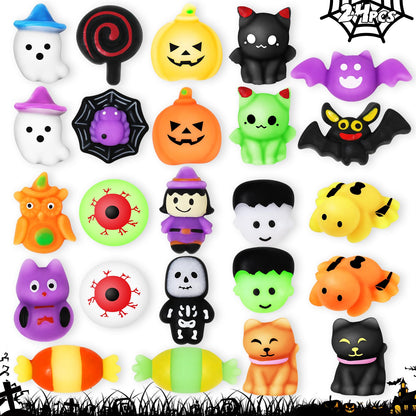 AuroTops 24 PCS Halloween Squishy Toys for Kids Halloween Party Favors Classies Character Squeeze Toys for Trick or Treat Gifts Bulk,Goodie Bags Stuffers for Kids Treat Bags Gifts Classroom Rewards
