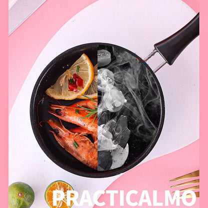 Mini Frying Pan, Stainless Steel Eggs Pancakes Induction Pot, Round Breakfast Small Fry Egg Pan with Long Handle