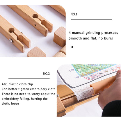 Adjustable Cross Stitch Frame - Scroll Frame with 220° Vertical Rotation, Sturdy Thick Material for Embroidery and Craft Sewing Projects