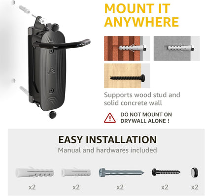 monTEK Swivel Bike Wall Mount - Space-Saving Vertical Bike Rack for Garage | Holds Up to 66lbs, Easy Install, 4 Pack