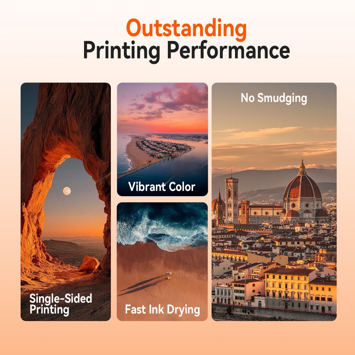 100Sheets Inkjet Glossy Photo Paper 8.5x11 Inches 48lb-180Gsm for Instant Dry Inkjet Printers, 8.5Mil A4 Letter Size Ideal for Brochure Paper, Flyers Paper Single Side, Suitable for All Dye Ink