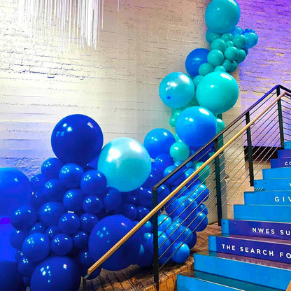 PartyWoo Blue Balloons - 140-Piece Navy Blue Balloon Arch Kit for Birthday, Gender Reveal & More