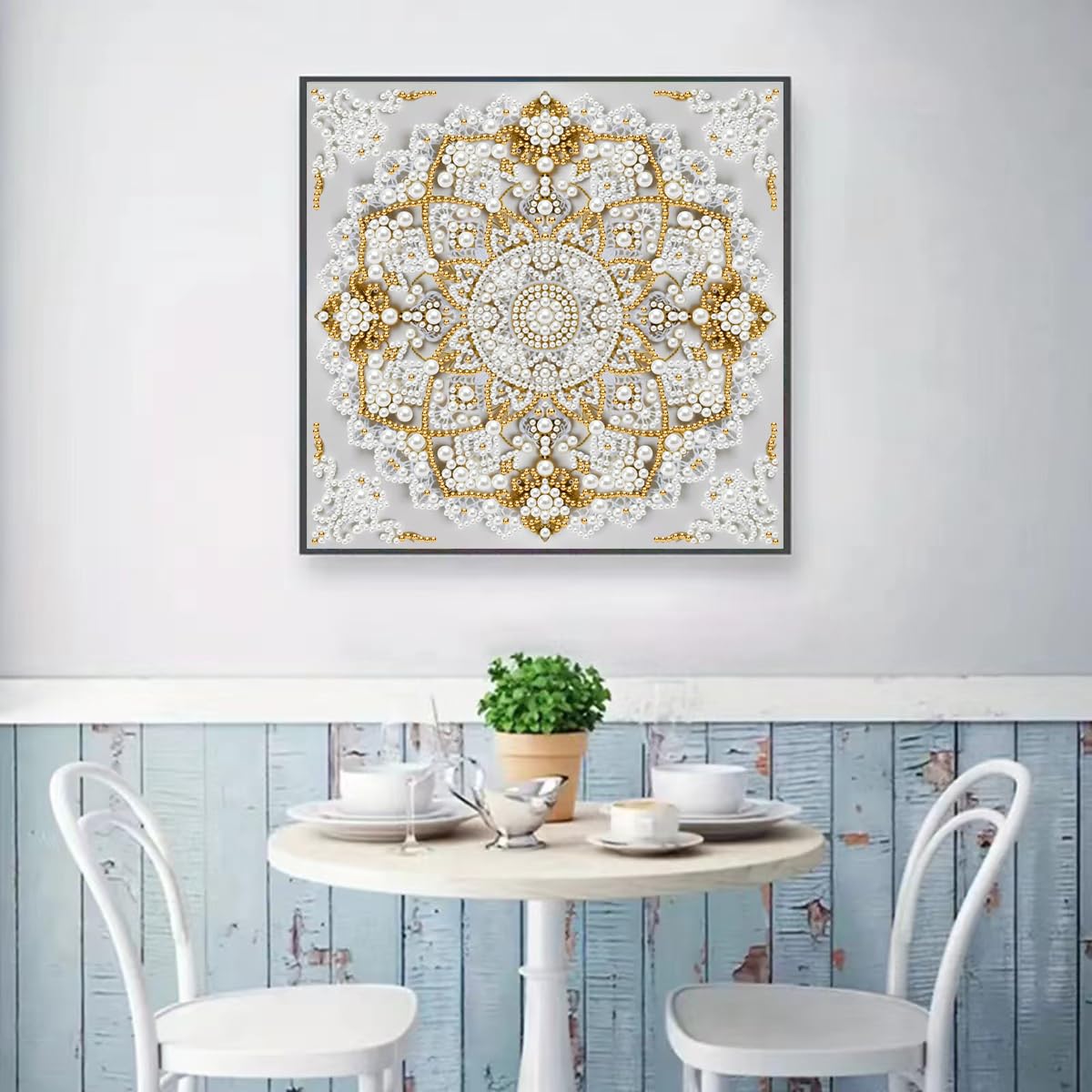 GEMFAMILY 5D Diamond Painting Kits for Adults,DIY Special Shaped Diamond Art Kit for Mandala,Pearl Diamond Dots Painting Crystal Rhinestone Gem Art for Home Wall Decor 11.8 X 11.8 Inch