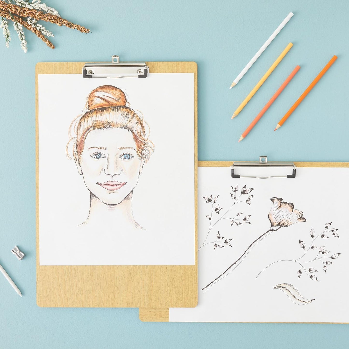 Paper Junkie Extra-Large Legal-Size Wooden Clipboard - Clipboard, Retractable Hook - Surface for Drawing Wooden Board - Multi-Orientation Legal Paper Support - 2-Pack,11.5 x 17.4 in