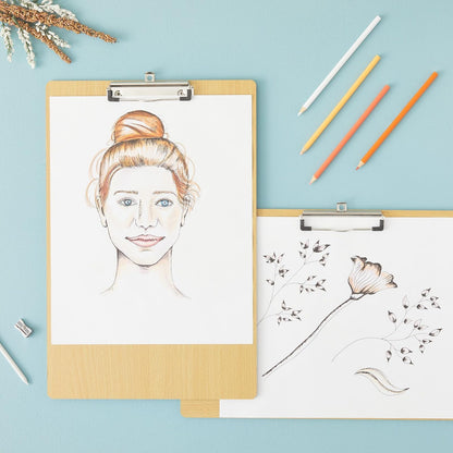 Paper Junkie Extra-Large Legal-Size Wooden Clipboard - Clipboard, Retractable Hook - Surface for Drawing Wooden Board - Multi-Orientation Legal Paper Support - 2-Pack,11.5 x 17.4 in