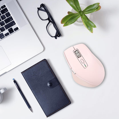Wireless Side Scroll Mouse with Multi-Device, Ergonomic Computer Mice with Smart Flying Scroll, Quiet Click for Computer, Laptop, iPad, Tablet, MacBook (Grey)