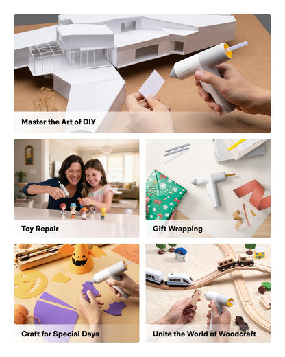 HOTO Cordless Auto Dispensing Glue Gun, Easyflow Hot Glue Gun with 40 Glue Sticks, 30s Fast Heating, 3000mAh USB-C Rechargeable, Anti-Scald & Anti-Drip, Ideal for DIY Crafts, Home Repairs & Decoration