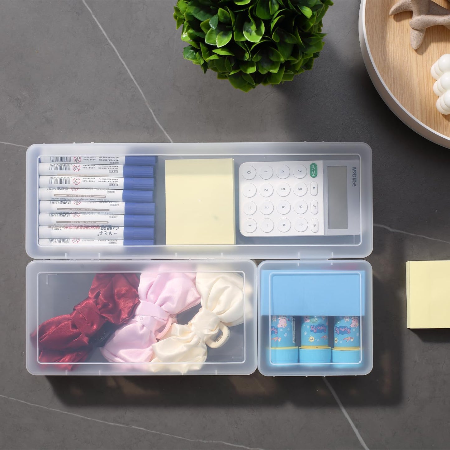 novelinks Plastic Clear Storage Containers for Organizing, Craft Storage Organizers and Stackable Storage Bins with Lids for Pencil Box, Bead, Cookie Cutter, Board Game (12 Pack Small)