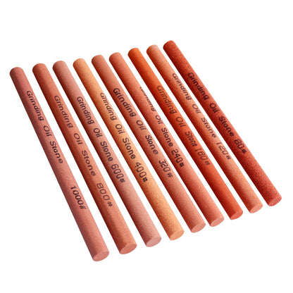 CBRIGHT 10pcs Sharpening Stone Set-10 Grit Cylindrical Assorted Sizes Whetstone Sharpener Polishing Honing Stone Kit 80# 120# 180# 240# 320# 400# 600# 800# 1000# 1200# (5.9x0.39inch)