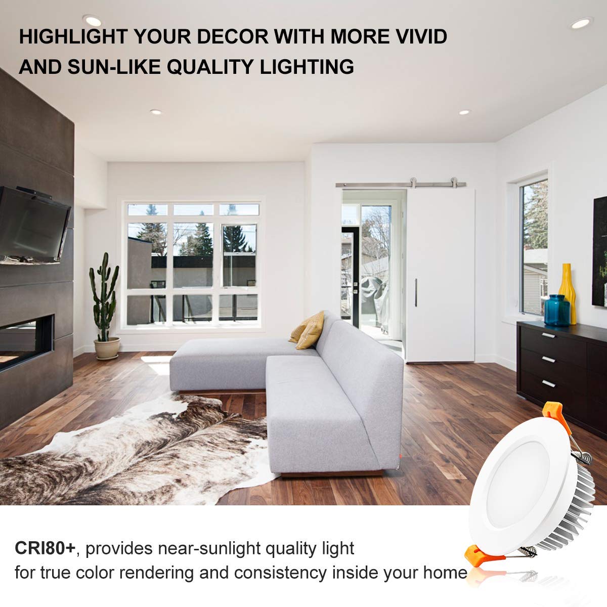 YGS-Tech Smart 3 Inch LED Recessed Lighting RGB WiFi Downlight, 5W Compatible with Alexa and Google Home, Dimmable RGB & CCT 2700-6500K Color Changing, 120V Ceiling Light with LED Driver (4 Pack)