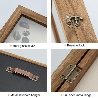 TJ.MOREE Shadow Box Frame 8 x 10 Shadowbox Display Case Picture Frame with Linen Back Memorabilia Bouquet Medals Military Photos Memory Box
