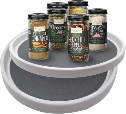 Lazy Susan Turntable 2 Pack, 12 Inch Non-Skid Round Spinning Spice Organizer for Kitchen, Cabinet, Pantry, Fridge