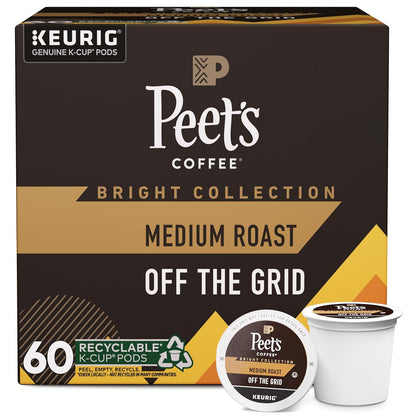 Peet's Coffee Medium Roast K-Cup Pods - 100% Arabica Coffee, 60 Count (6 Boxes of 10 Pods)