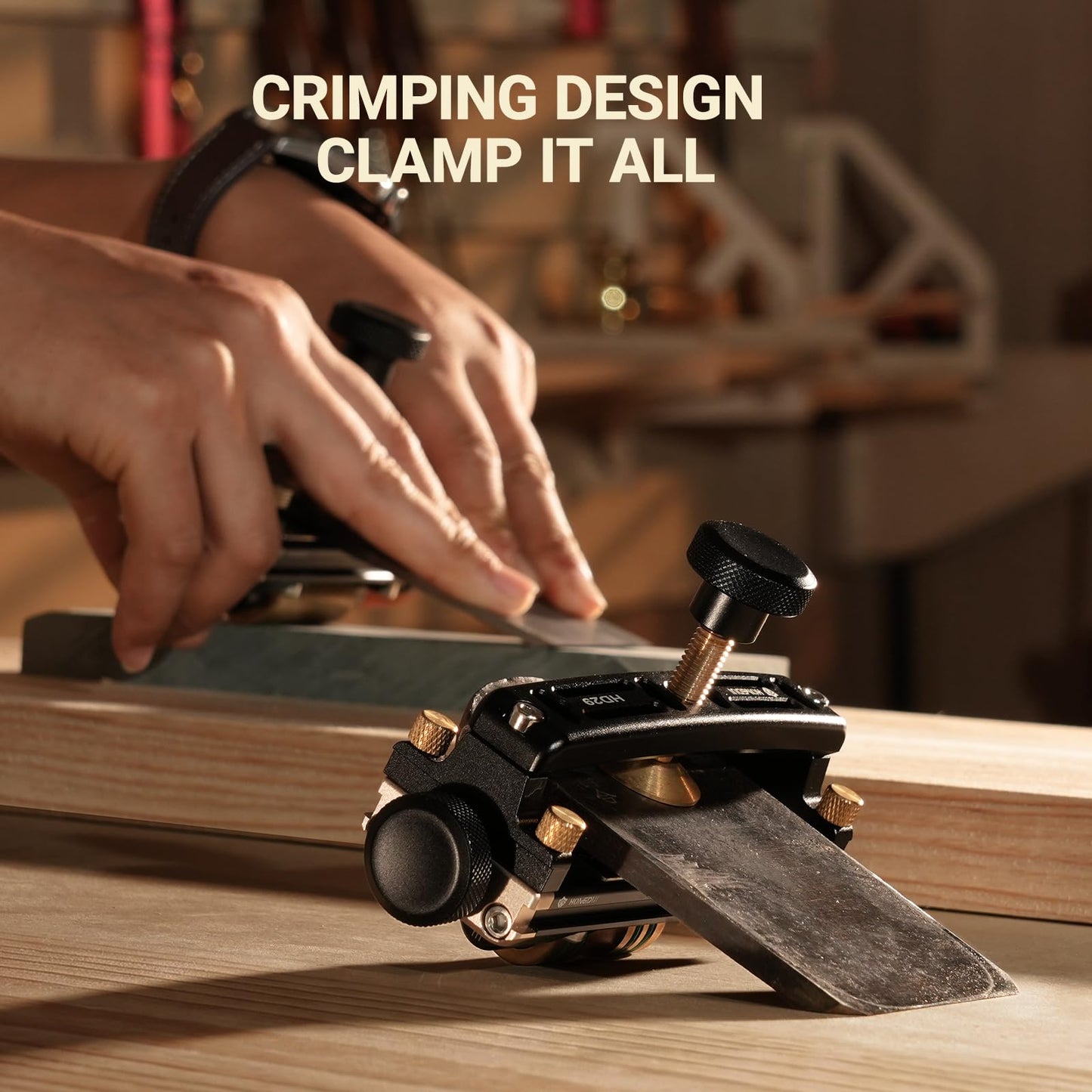 HONGDUI Chisel Sharpening Jig Kit, Honing Guide Woodworking Sharpening System,Chisel Sharpening Guide for Planer, Chisel, Irregular Blade (HD29 Grinding Guide（1 Set）)