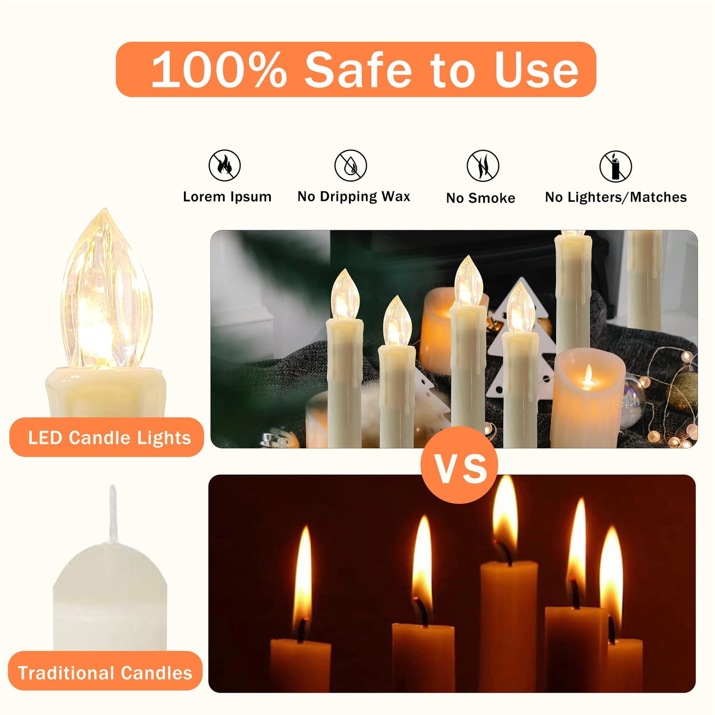 Flameless LED Taper Candles with Clips, 4” Battery Operated Window Candles with Remote Timer Mini LED Chandelier Candlesticks for Home Decor Wedding Church Party & Tree Lighting,10 Pack,Beige