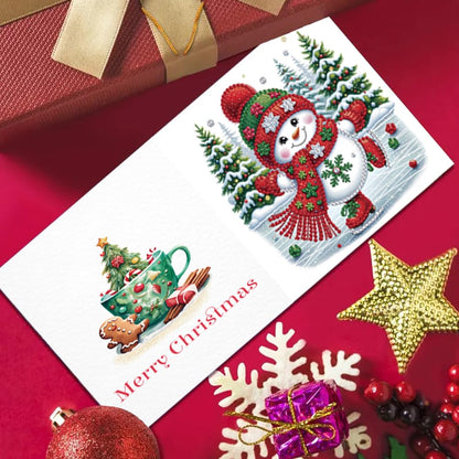 LAKEQUILL 6 PCS Christmas Diamond Art Painting Cards Kit with Envelopes DIY Greeting Card Making Craft for Adults Snowman & Santa Design |Holiday Birthday Gift Idea