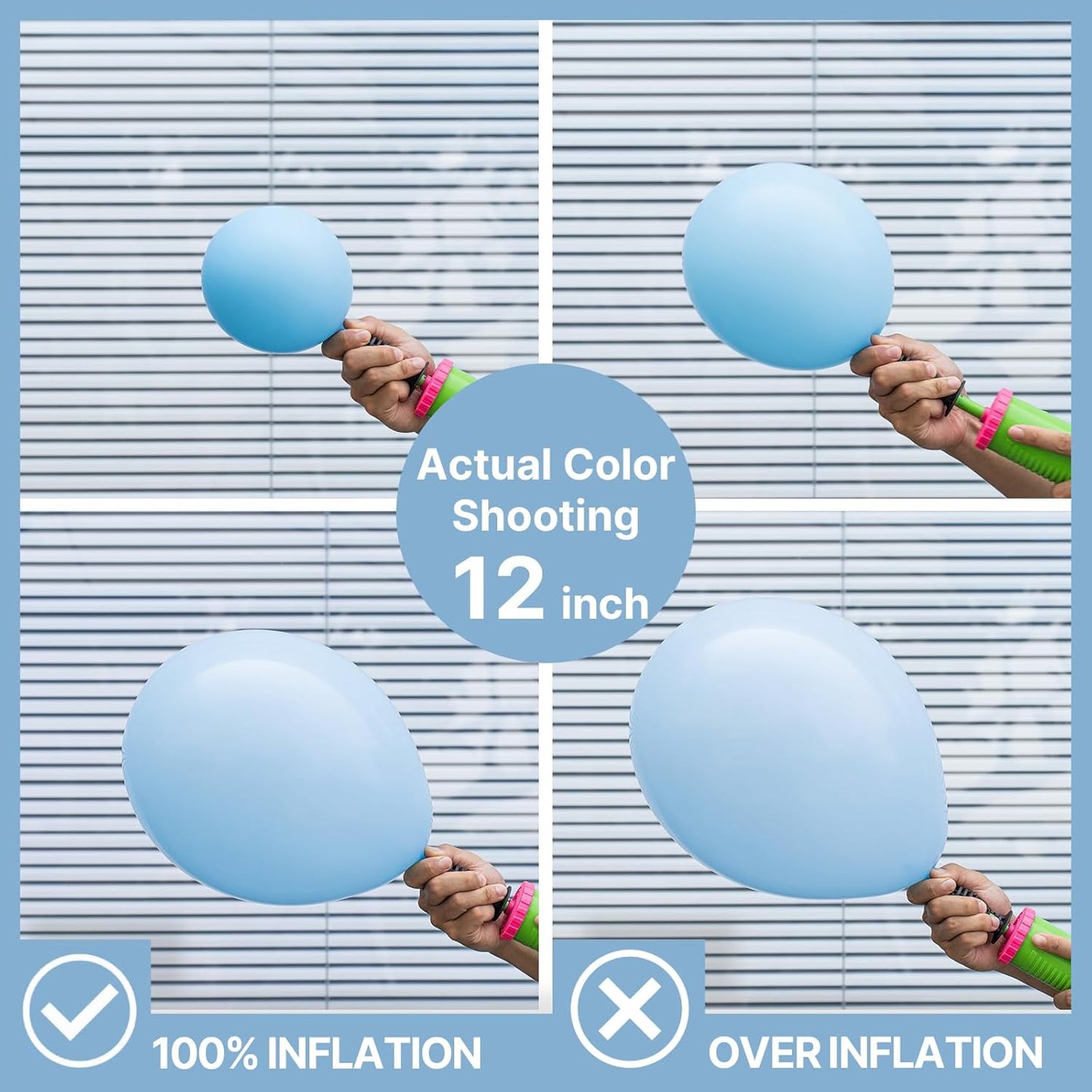 PartyWoo Light Blue Balloons - 100pcs Mini 5-Inch Pastel Aqua Balloons for Baby Showers & Parties