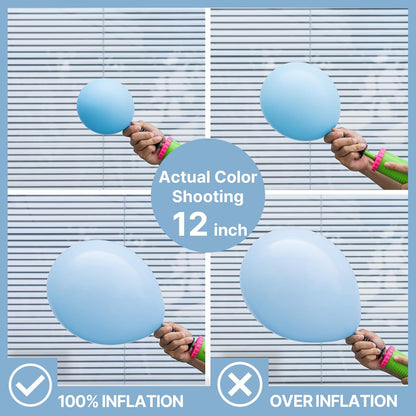 PartyWoo Light Blue Balloons - 100pcs Mini 5-Inch Pastel Aqua Balloons for Baby Showers & Parties