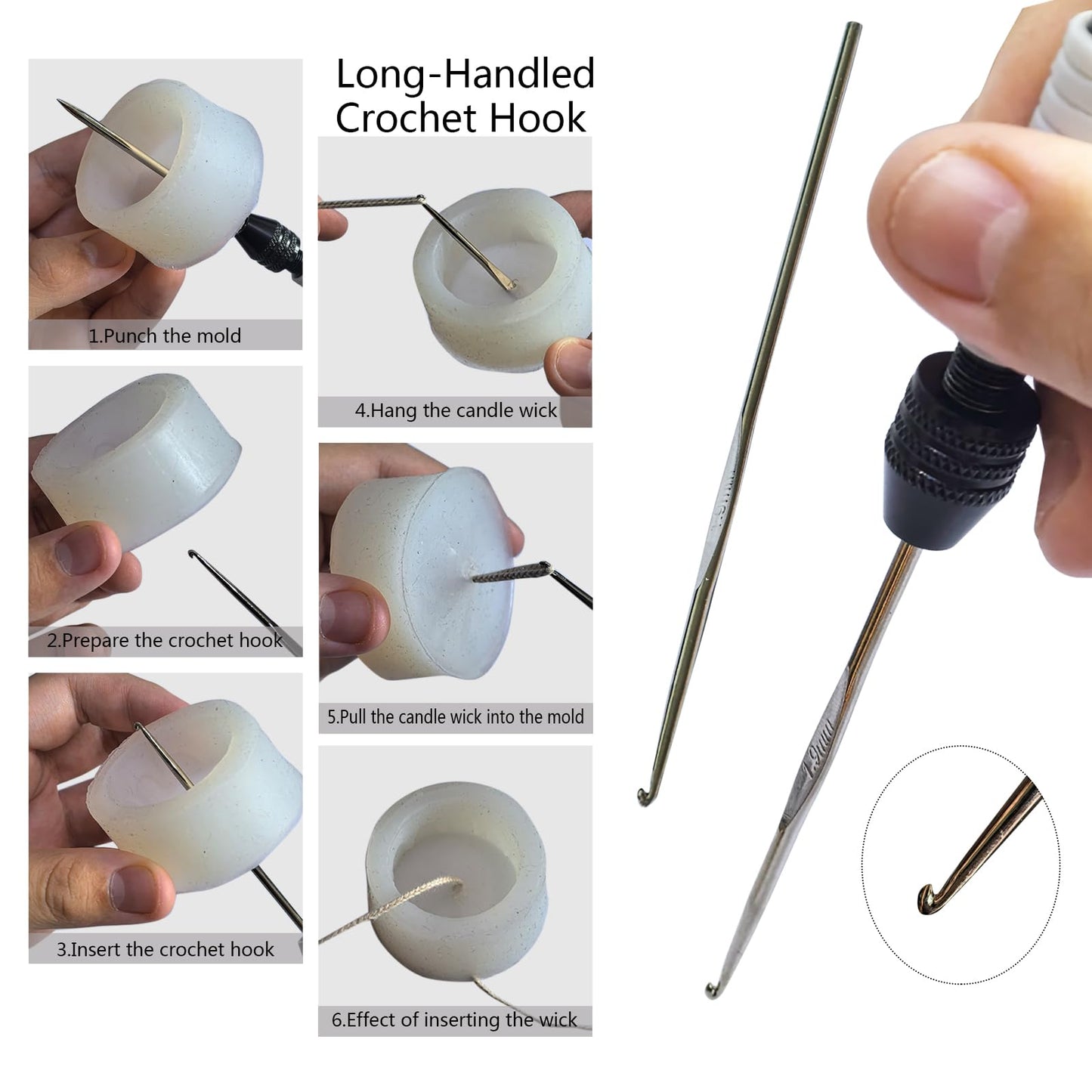 DiaWiew Candle Making Tools for Punching Holes and Inserting Wicks, Beginners Candle Making Kit for Adult Including Wick Needle for Candle Making, Perfect to Candle Molds with No Holes for Wicks