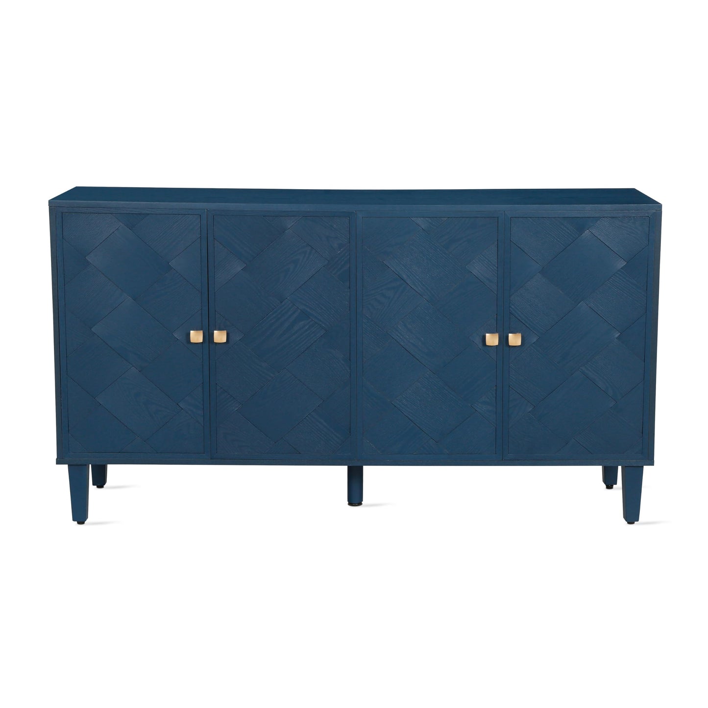 Merax 59.8" Wood Sideboard Buffet Cabinet, Storage Cabinet with Doors and Shelves, Modern Console Table with Solid Wood Legs for Dining Room, Living Room, Entryway, Navy Blue Finish